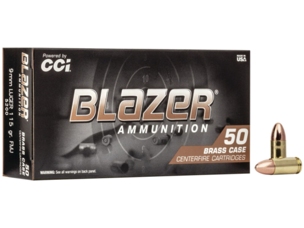 CCI Blazer 9mm FMJ 115 GR - 50 Rd Box 5200