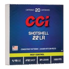 CCI SHOTSHELL 22LR 36GR #12 SHOT 20 RD 0039