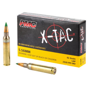 PMC X-Tac 5.56NATO Green Tip 62 Grain 20Rd Box 556K