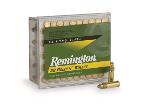 Remington Golden Bullet 22LR 40GR High Velocity Plated Round Nose 100Rd