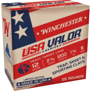 Winchester USA Valor 12 Ga 1 1/8 Oz #8 2.75" 25 Shells
