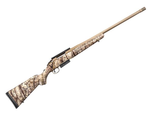 Ruger American Burnt Bronze/GO Wild Camo I-M Brush Synthetic 300 Win Mag 24" Barrel 3+1